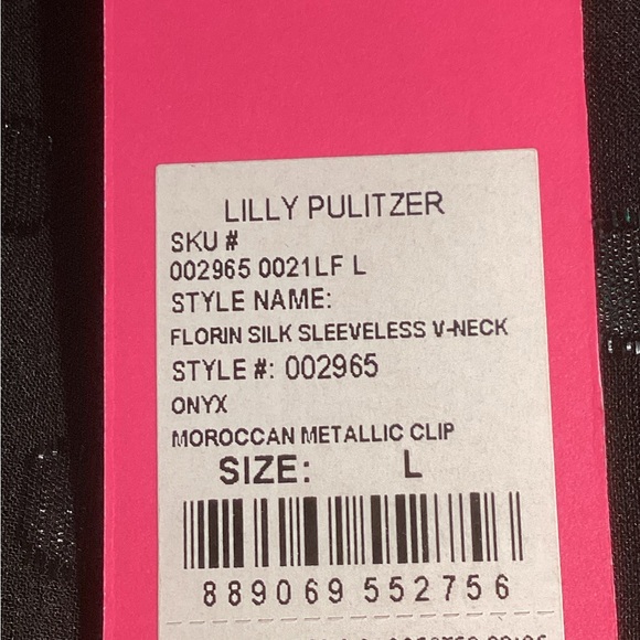 LILLY PULITZER FLORIN-SILK BLACK TOP. - Picture 14 of 15